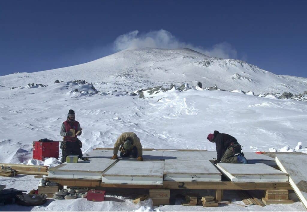 Carpenters working in Antarctica